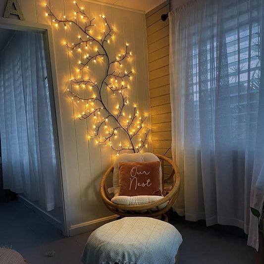 Whimsical LED Willow Branch Lights – Flexible Twinkle Fairy Lights for Enchanted Decor