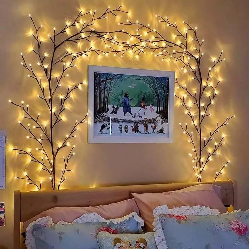 Whimsical LED Willow Branch Lights – Flexible Twinkle Fairy Lights for Enchanted Decor